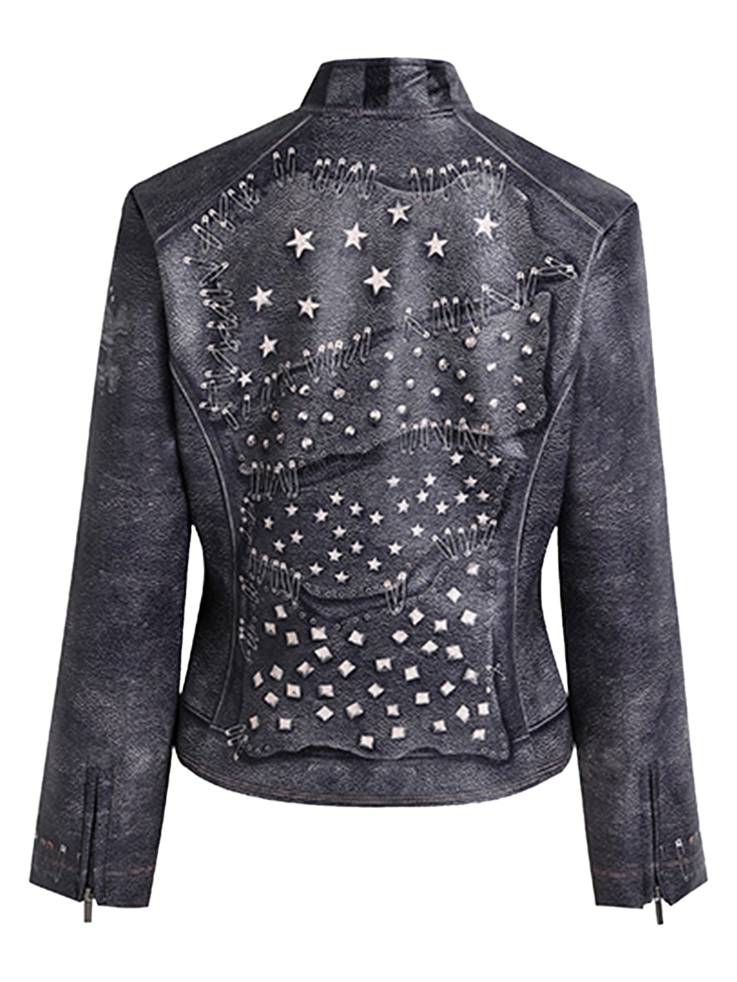 FayChui | Washed Moto Jacket Punk Printed Outerwear - PSYLOS 1, FayChui | Washed Moto Jacket Punk Printed Outerwear, Jackets, FayChui, PSYLOS 1