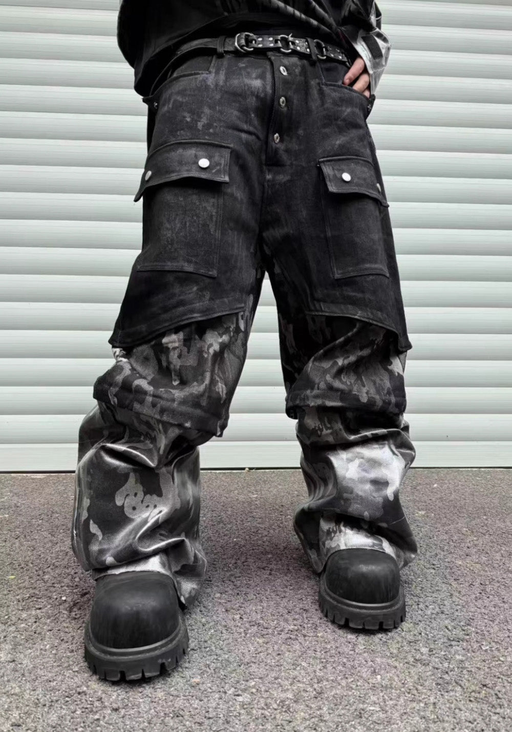 Disark│Camo Wide-Leg Pants (Avant-Garde Cut) - PSYLOS 1, Disark│Camo Wide-Leg Pants (Avant-Garde Cut), Pants, Disark, PSYLOS 1