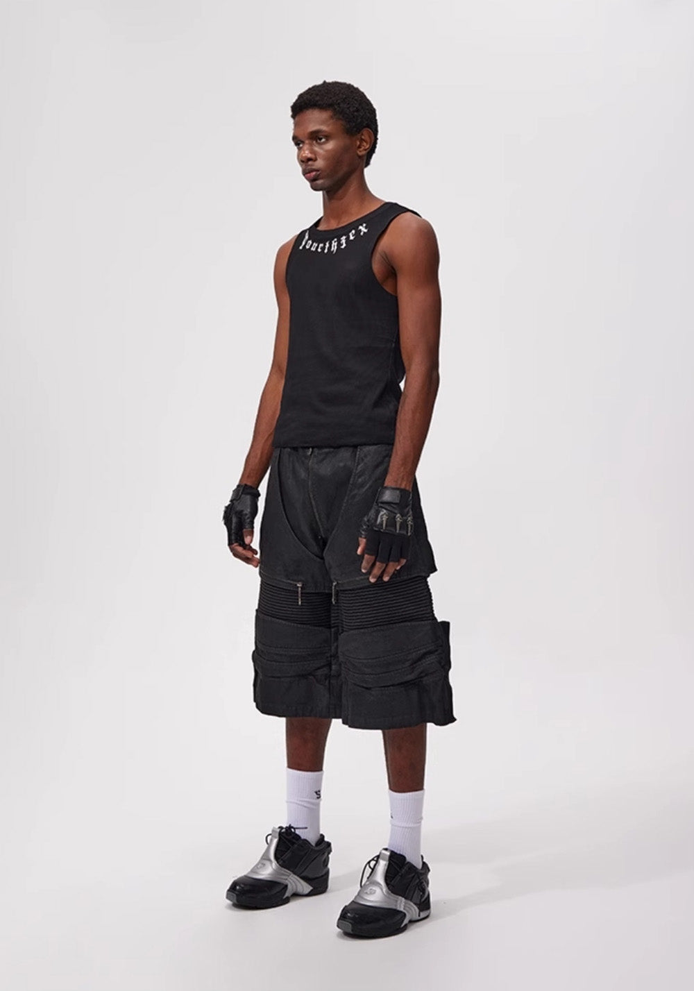 Fourth3ex丨25Ss Western Denim Patchwork Cropped Pants  - PSYLOS 1, Fourth3ex丨25Ss Western Denim Patchwork Cropped Pants , Shorts, Fourth3ex, PSYLOS 1