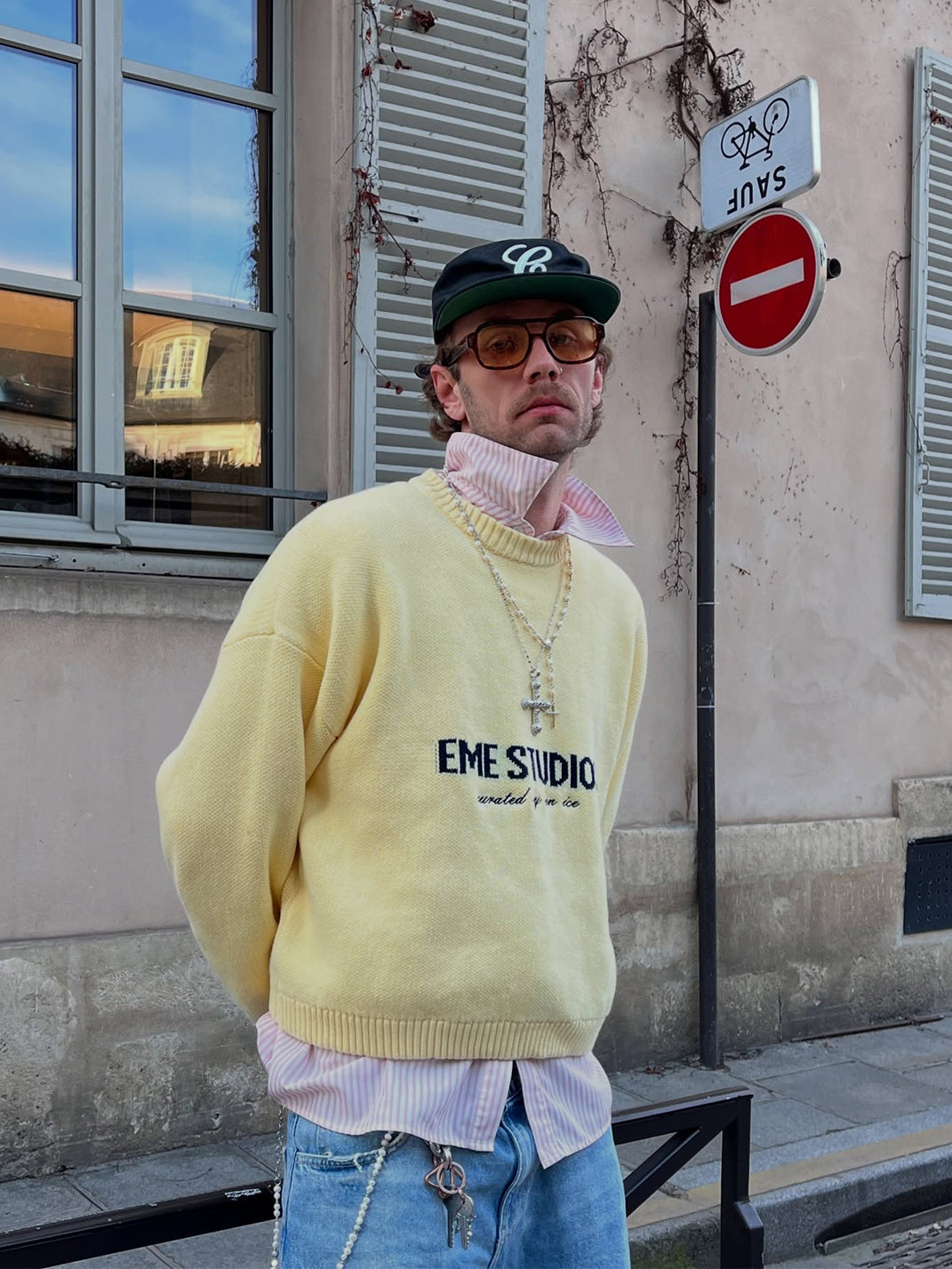 6CRAYON | Flat Brim Embroidered Baseball Cap-Black - PSYLOS 1, 6CRAYON | Flat Brim Embroidered Baseball Cap-Black, Hat, 6CRAYON•JAPAN, PSYLOS 1