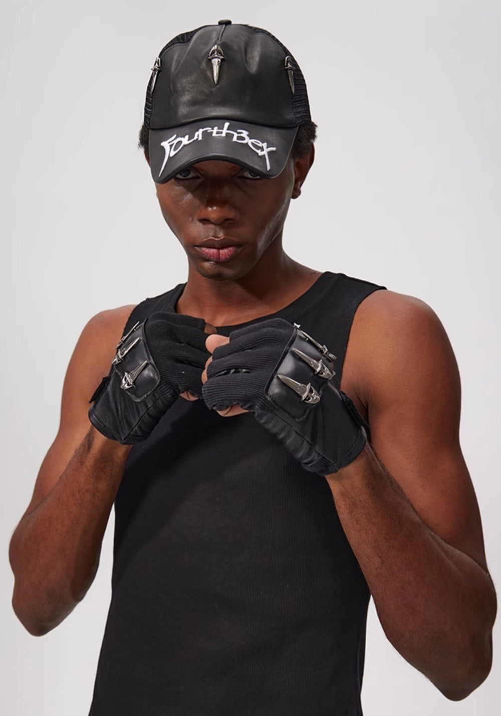 Fourth3ex丨Premium Leather Half-Finger Gloves - PSYLOS 1, Fourth3ex丨Premium Leather Half-Finger Gloves, Accessories, Fourth3ex, PSYLOS 1