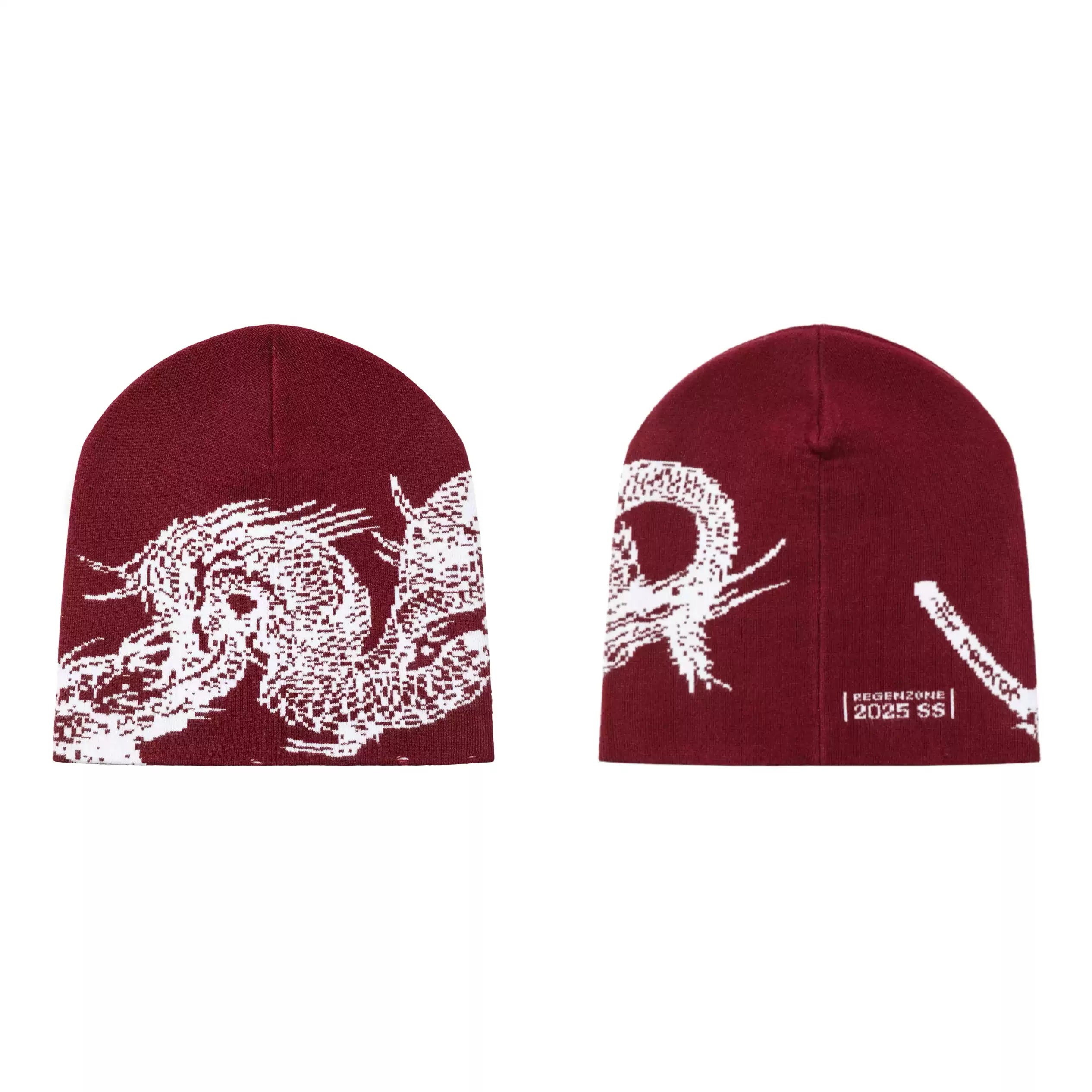 REGEN ZONE | Kendo Dragon Pattern Knit Beanie - PSYLOS 1, REGEN ZONE | Kendo Dragon Pattern Knit Beanie, cap, REGEN ZONE•JAPAN, PSYLOS 1