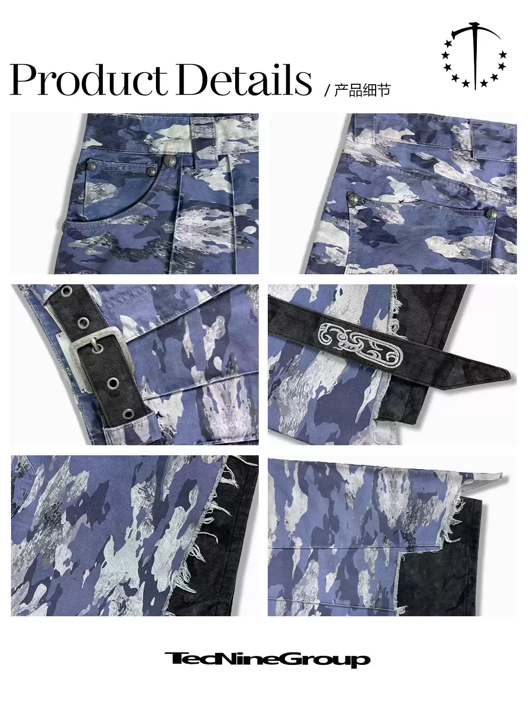 Blue Camouflage Cargo Shorts - PSYLOS 1, Blue Camouflage Cargo Shorts, Shorts, TecNineGroup, PSYLOS 1