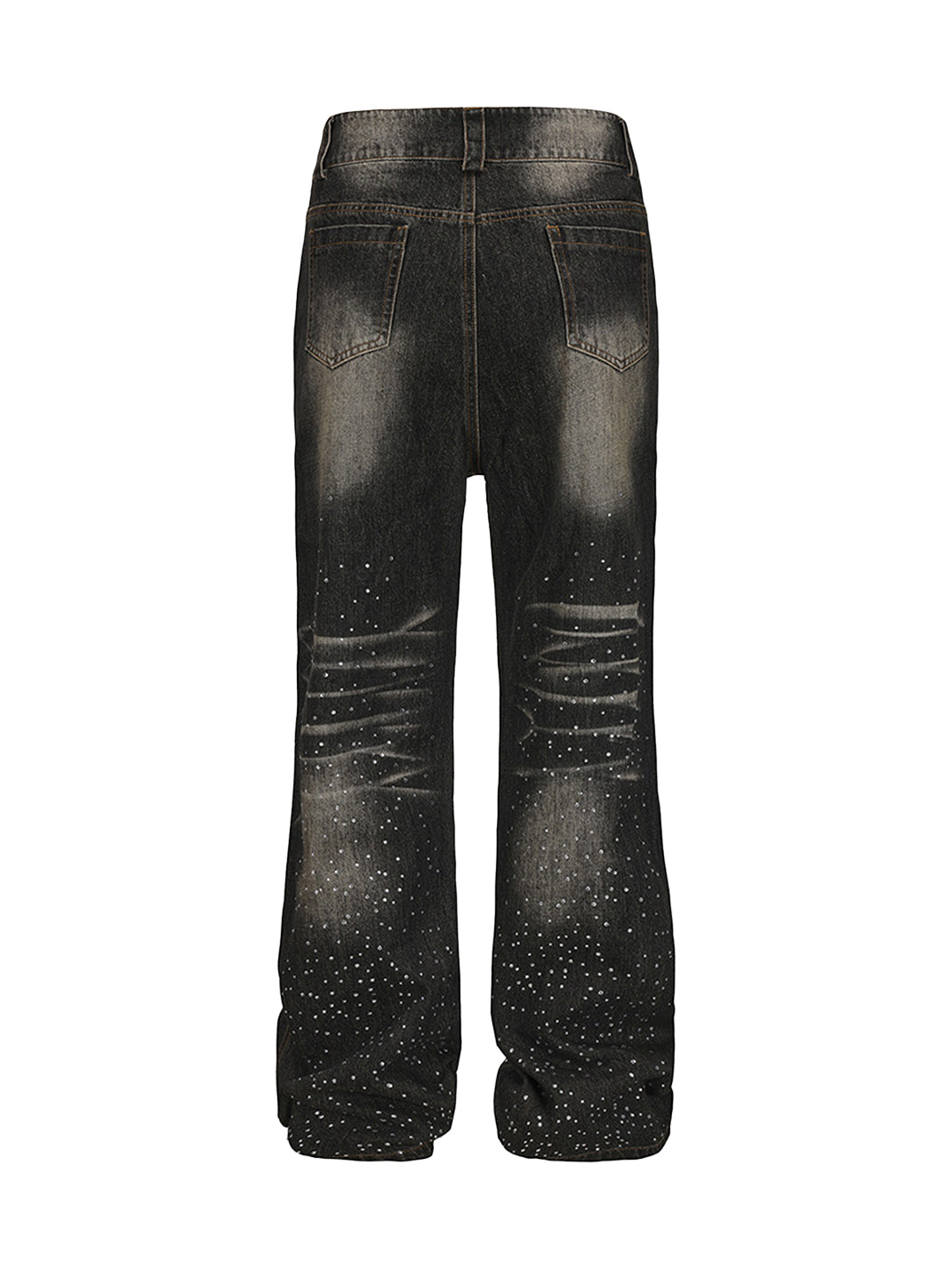 FayChui | Washed Tie-Dye Rhinestone Wide-Leg Jeans - PSYLOS 1, FayChui | Washed Tie-Dye Rhinestone Wide-Leg Jeans, Jeans, FayChui, PSYLOS 1