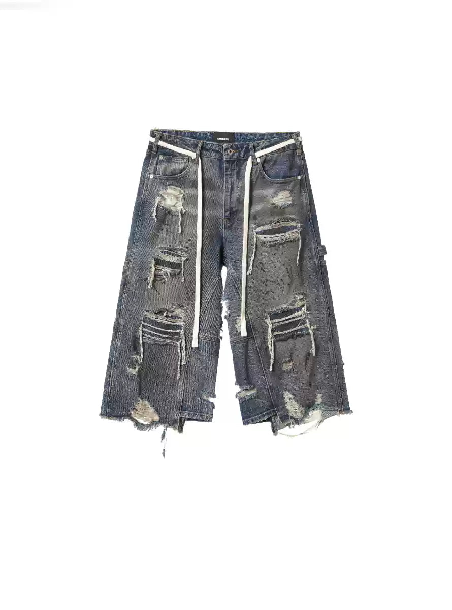 REGEN ZONE | RIOT Distressed Patchwork Denim - PSYLOS 1, REGEN ZONE | RIOT Distressed Patchwork Denim, Pants, REGEN ZONE•JAPAN, PSYLOS 1