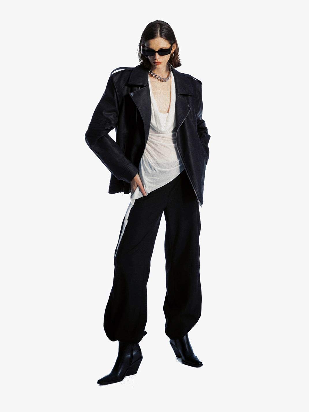 COMMONCE.NET | "Oblique Silhouette No. 3" Asymmetrical Wrinkled Long Sleeve - PSYLOS 1, COMMONCE.NET | "Oblique Silhouette No. 3" Asymmetrical Wrinkled Long Sleeve, Women's Wear, COMMONCE.NET•JAPAN, PSYLOS 1