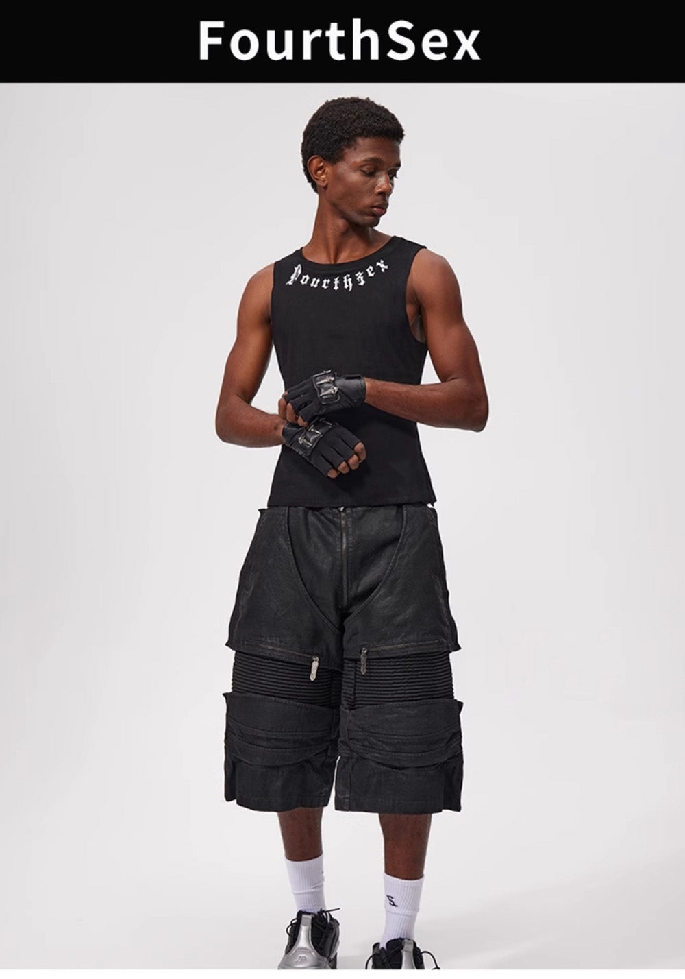 Fourth3ex丨25Ss Western Denim Patchwork Cropped Pants  - PSYLOS 1, Fourth3ex丨25Ss Western Denim Patchwork Cropped Pants , Shorts, Fourth3ex, PSYLOS 1