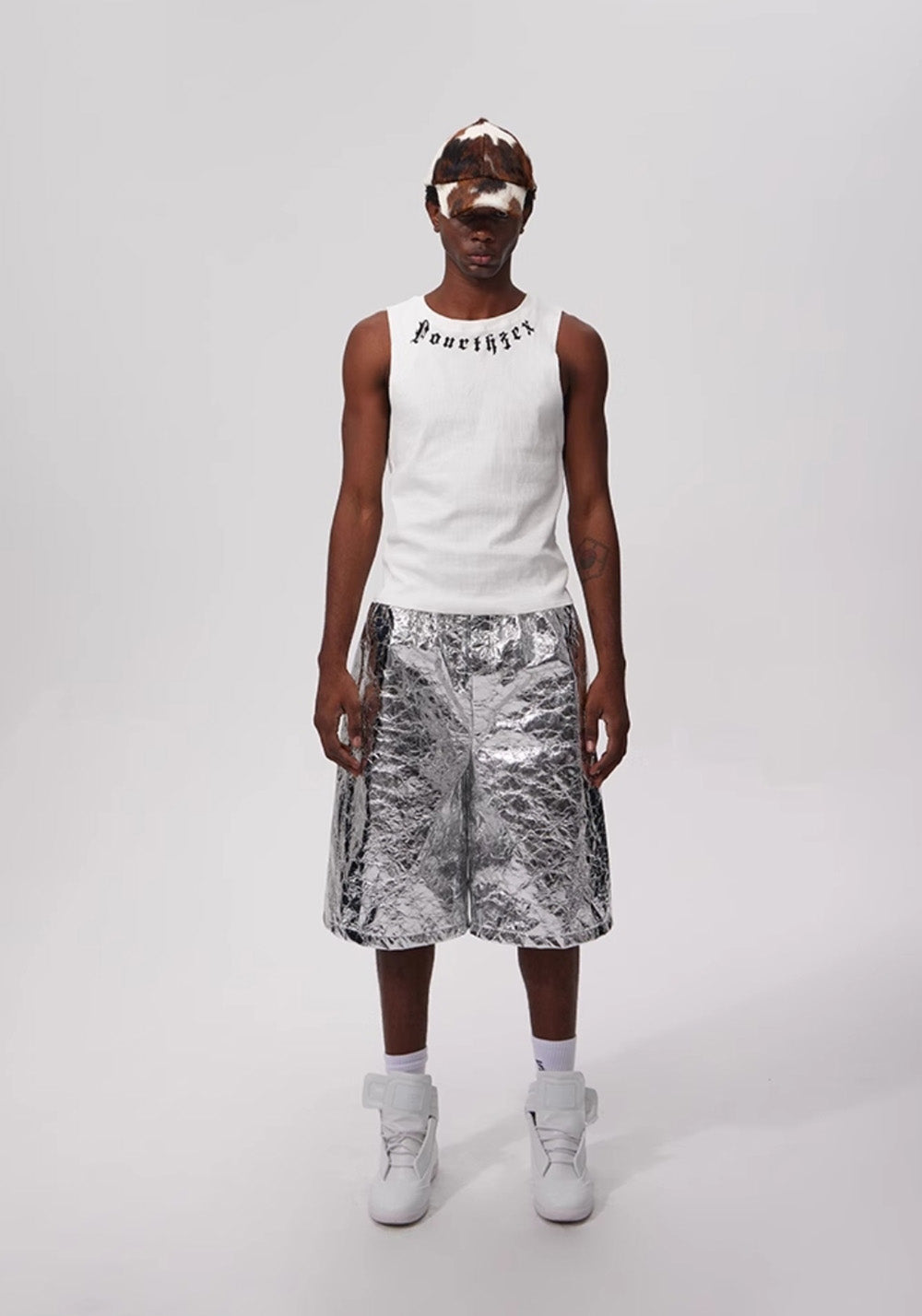 Fourth3ex丨Metallic High-Waisted Paperbag Shorts - PSYLOS 1, Fourth3ex丨Metallic High-Waisted Paperbag Shorts, Shorts, Fourth3ex, PSYLOS 1