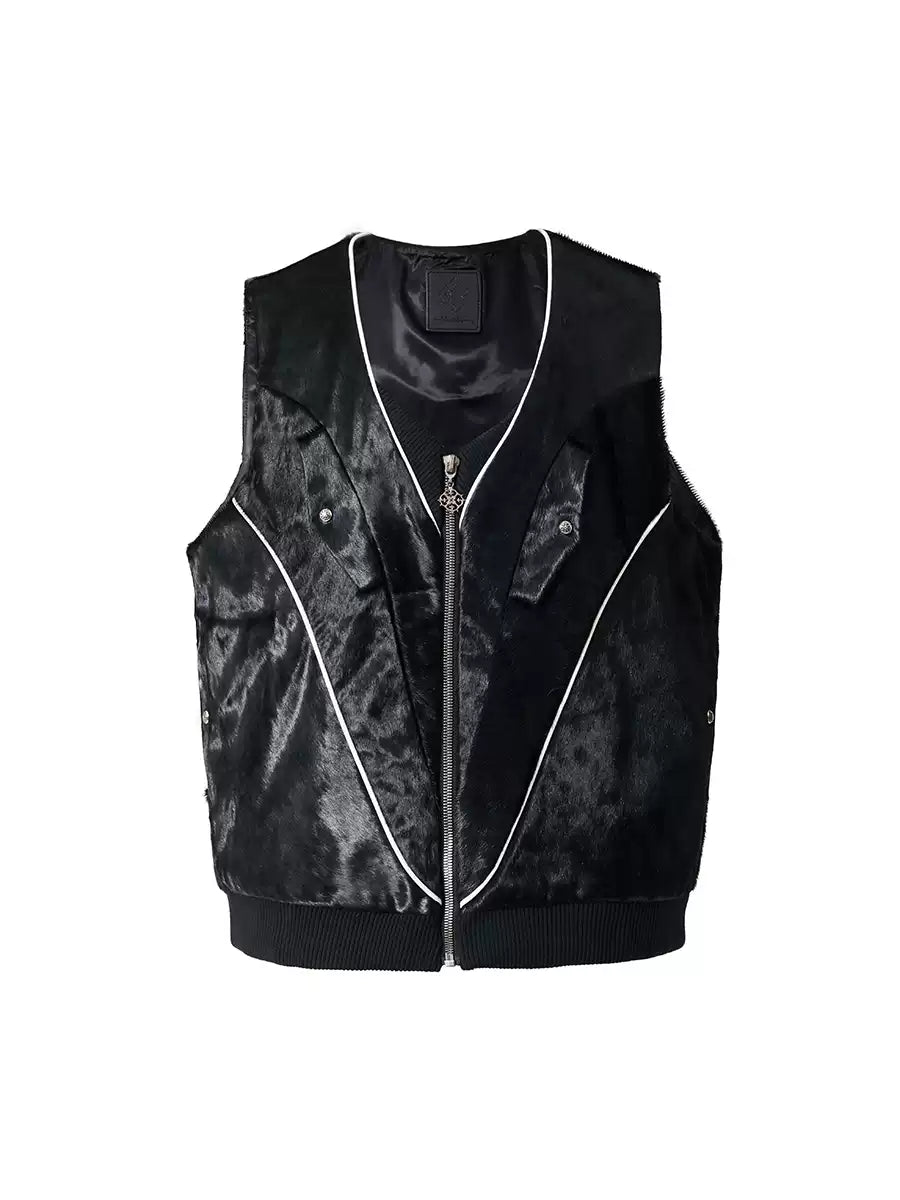 GLACIERBOY丨Black Horsehide Vest - PSYLOS 1, GLACIERBOY丨Black Horsehide Vest, Vest, GLACIERBOY•JAPAN, PSYLOS 1