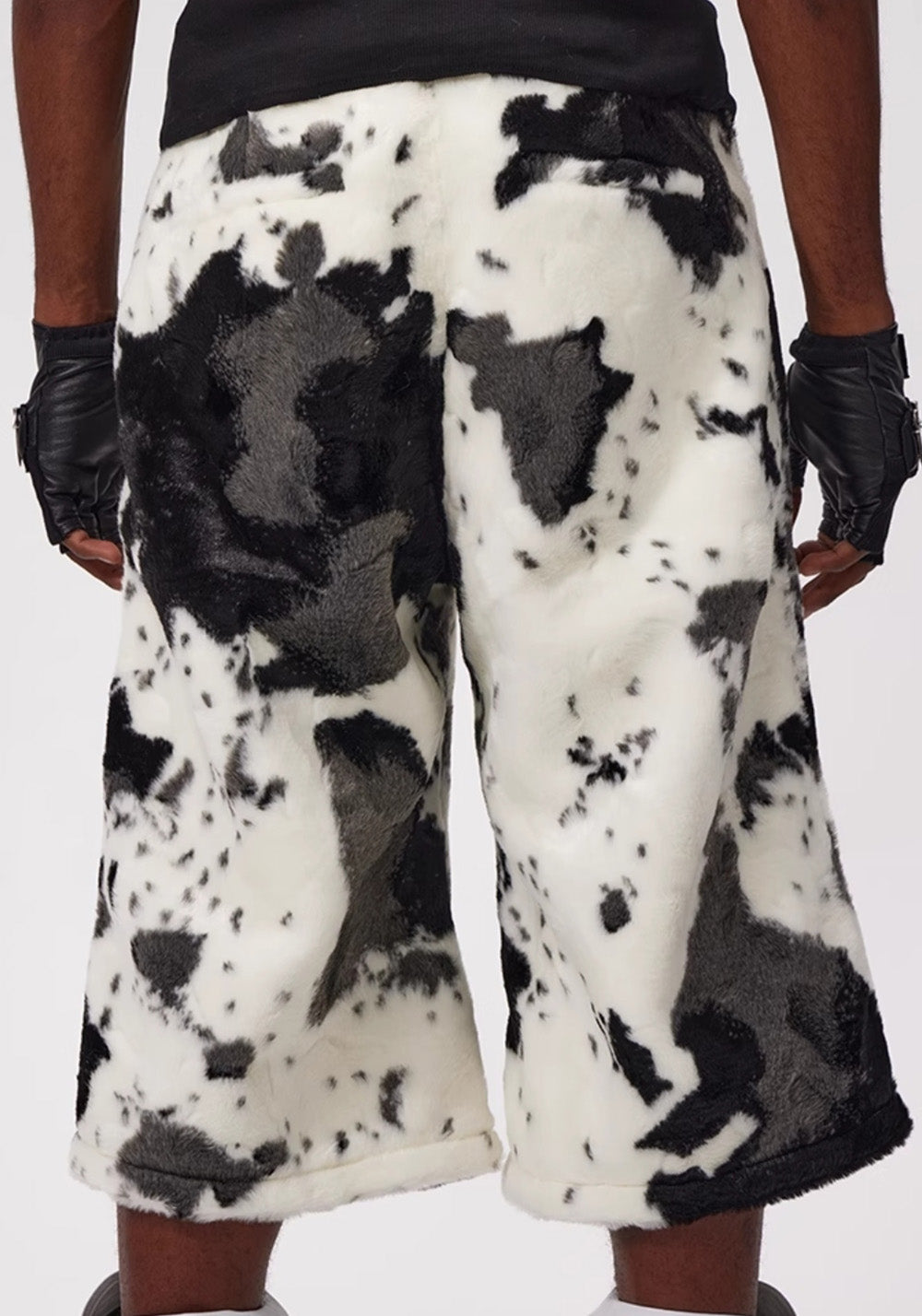 Fourth3ex丨Summer Eco-Faux Fur Cow Print Shorts - PSYLOS 1, Fourth3ex丨Summer Eco-Faux Fur Cow Print Shorts, Shorts, Fourth3ex, PSYLOS 1