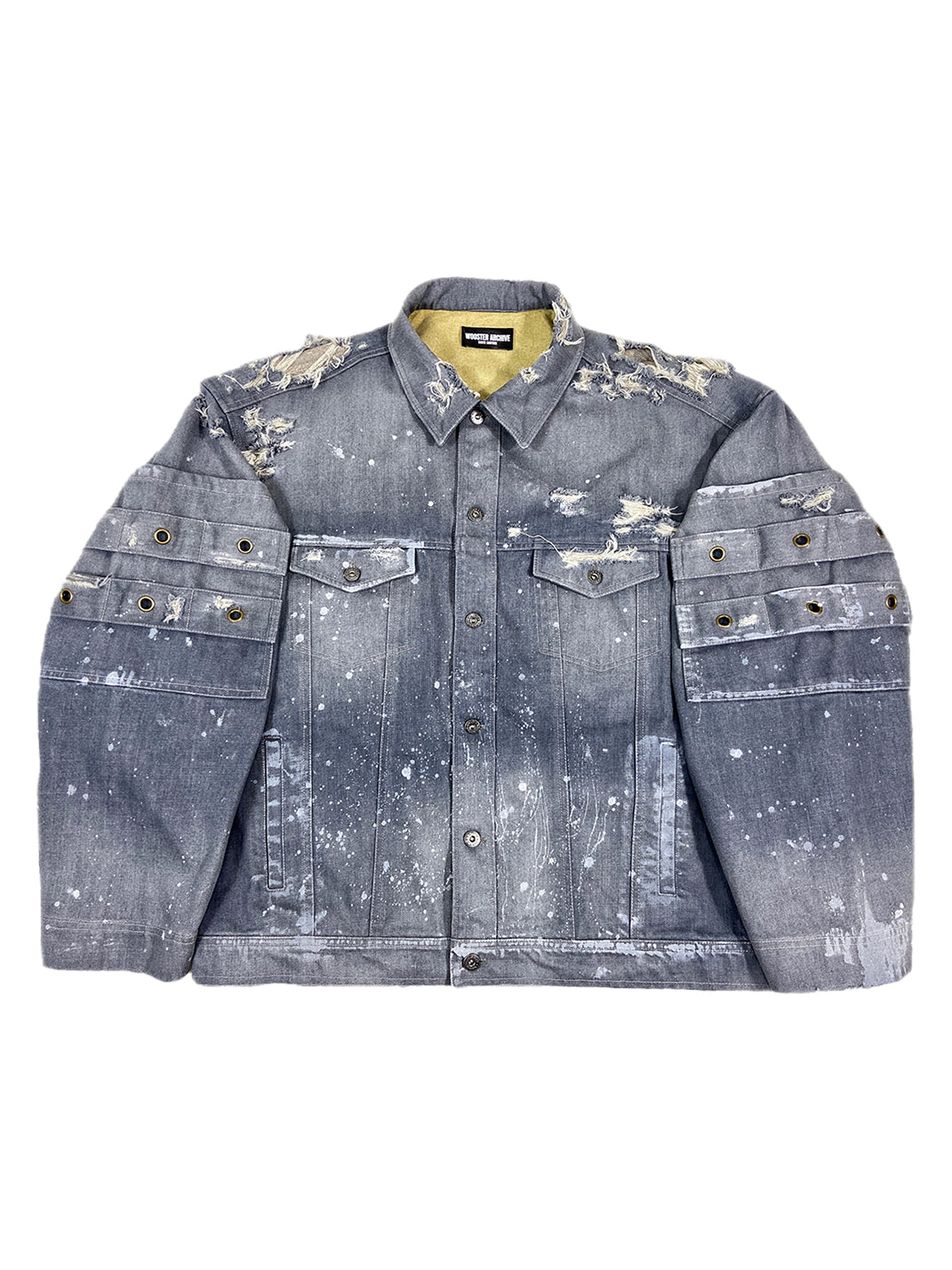 WoosterArchive | Ripped Splash Paint Demin Jacket - PSYLOS 1, WoosterArchive | Ripped Splash Paint Demin Jacket, Men's Wear, WoosterArchive, PSYLOS 1