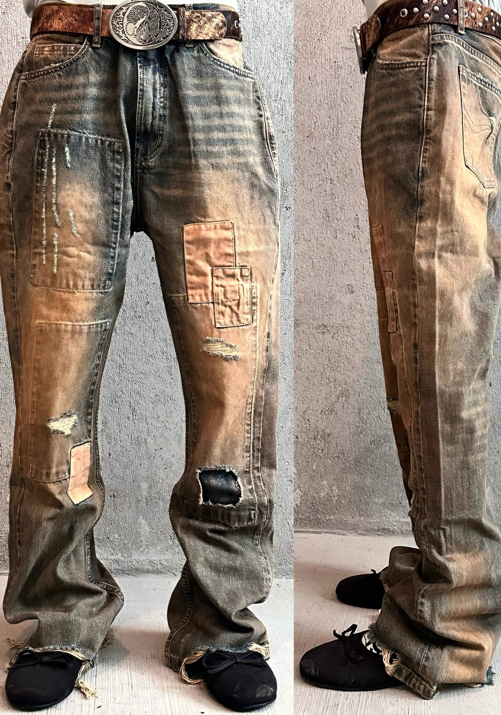 REGEN ZONE丨"RIOT" Boro Distressed Patchwork Pants - PSYLOS 1, REGEN ZONE丨"RIOT" Boro Distressed Patchwork Pants, Pants, REGEN ZONE•JAPAN, PSYLOS 1