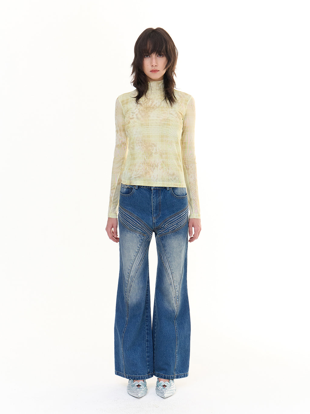 FayChui | Butterfly Rhinestone Washed Loose Fit Jeans - PSYLOS 1, FayChui | Butterfly Rhinestone Washed Loose Fit Jeans, Jeans, FayChui, PSYLOS 1