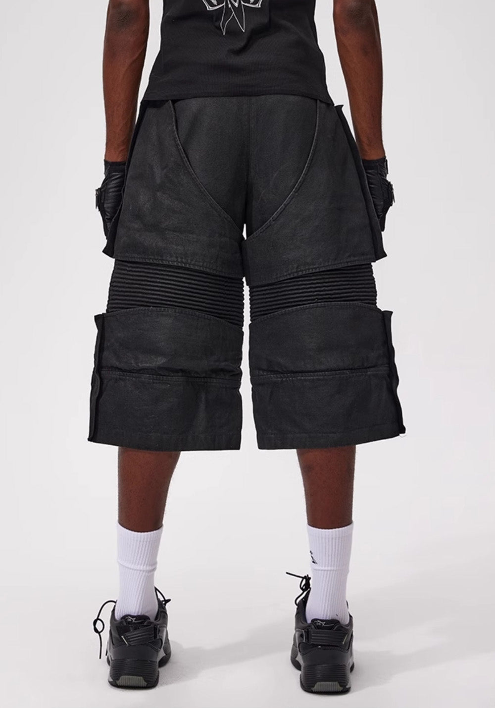 Fourth3ex丨25Ss Western Denim Patchwork Cropped Pants  - PSYLOS 1, Fourth3ex丨25Ss Western Denim Patchwork Cropped Pants , Shorts, Fourth3ex, PSYLOS 1