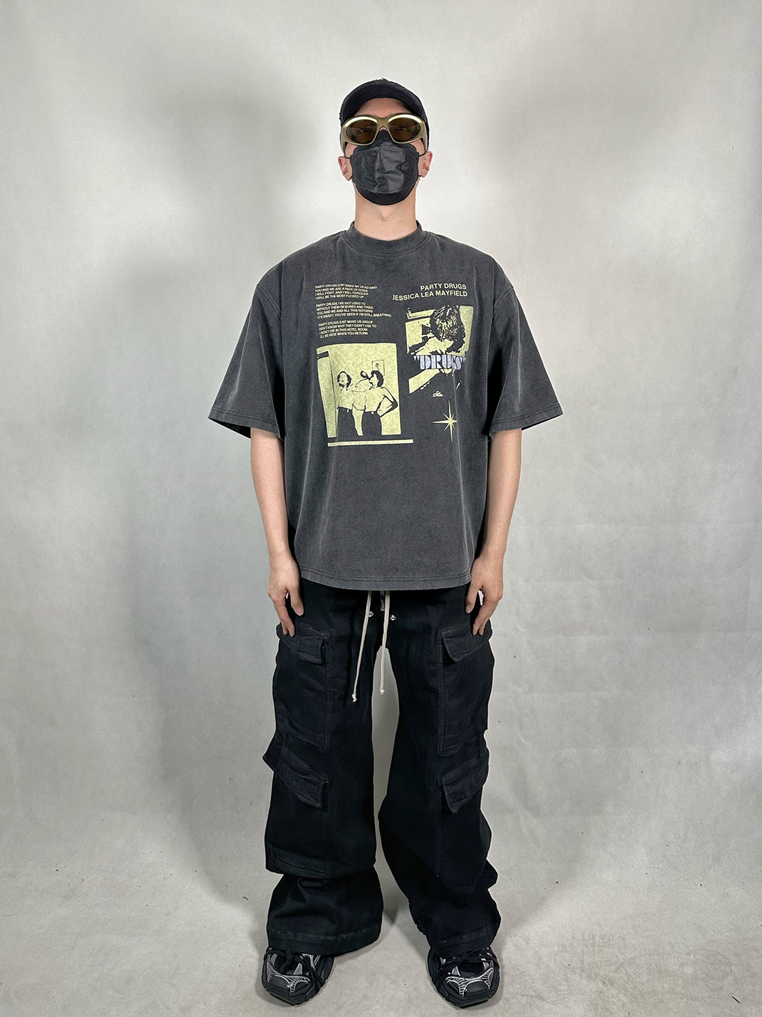 WoosterArchive | “Party Drugs" Washed Heavyweight Cotton T-Shirt - PSYLOS 1, WoosterArchive | “Party Drugs" Washed Heavyweight Cotton T-Shirt, Men's Wear, WoosterArchive, PSYLOS 1