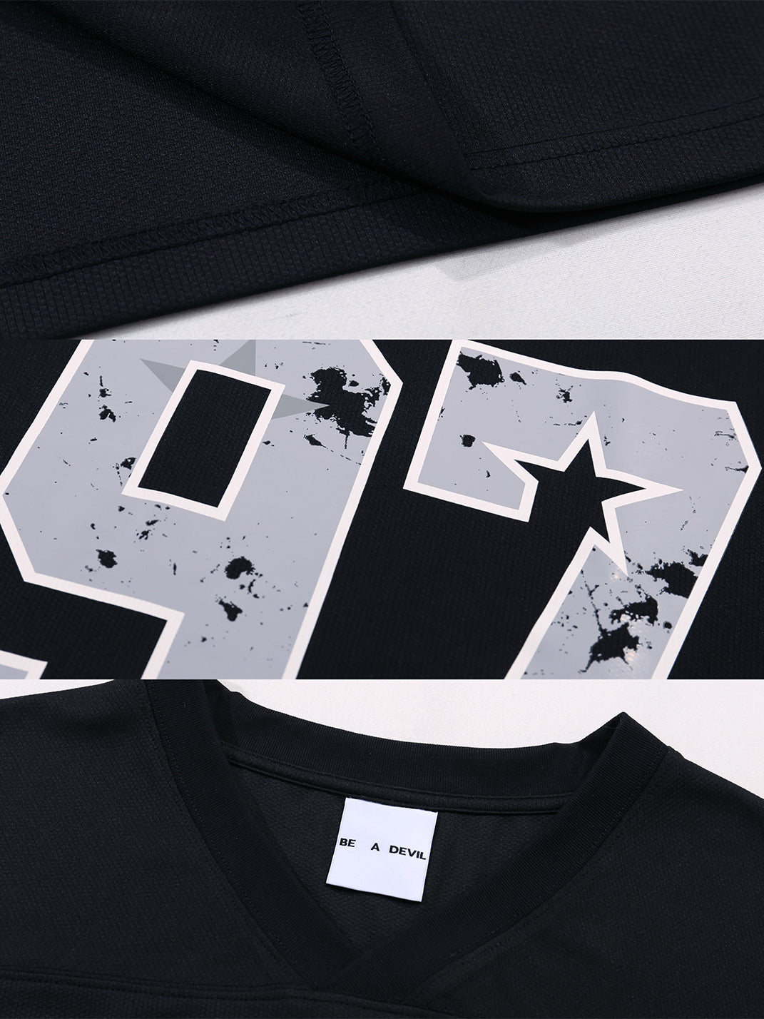 BE A DEVIL丨Sanskrit Letter Hockey Jersey T-Shirt - PSYLOS 1, BE A DEVIL丨Sanskrit Letter Hockey Jersey T-Shirt, T-Shirt, BE A DEVIL, PSYLOS 1