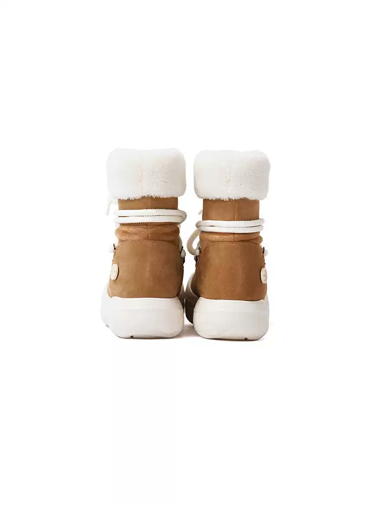 Short Fur Long Tube Snow Boots