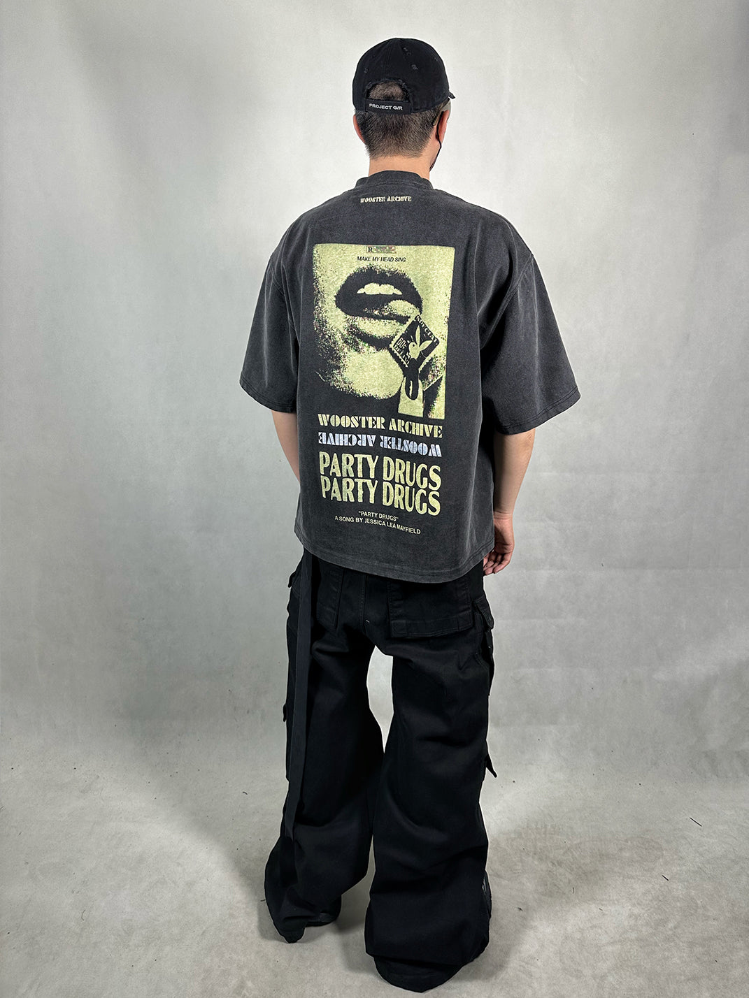 WoosterArchive | “Party Drugs" Washed Heavyweight Cotton T-Shirt - PSYLOS 1, WoosterArchive | “Party Drugs" Washed Heavyweight Cotton T-Shirt, Men's Wear, WoosterArchive, PSYLOS 1