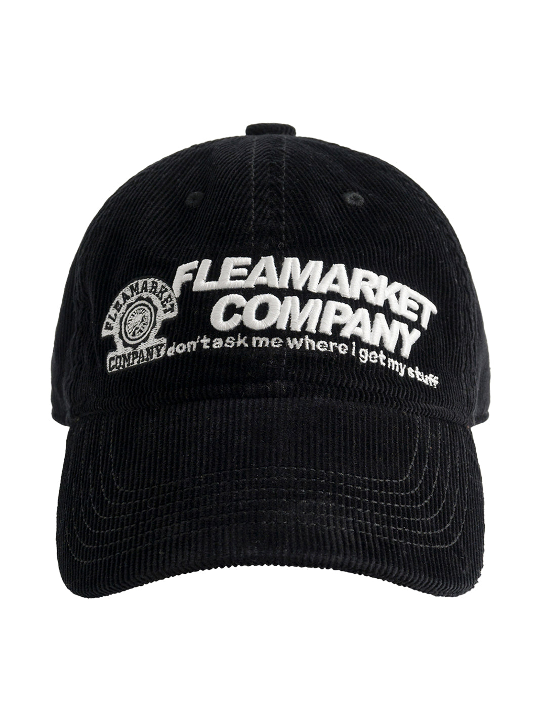 FLEAMARKET | "Don't Ask Me" Corduroy Curve Brim Hat-Black - PSYLOS 1, FLEAMARKET | "Don't Ask Me" Corduroy Curve Brim Hat-Black, Hats, FLEAMARKET, PSYLOS 1