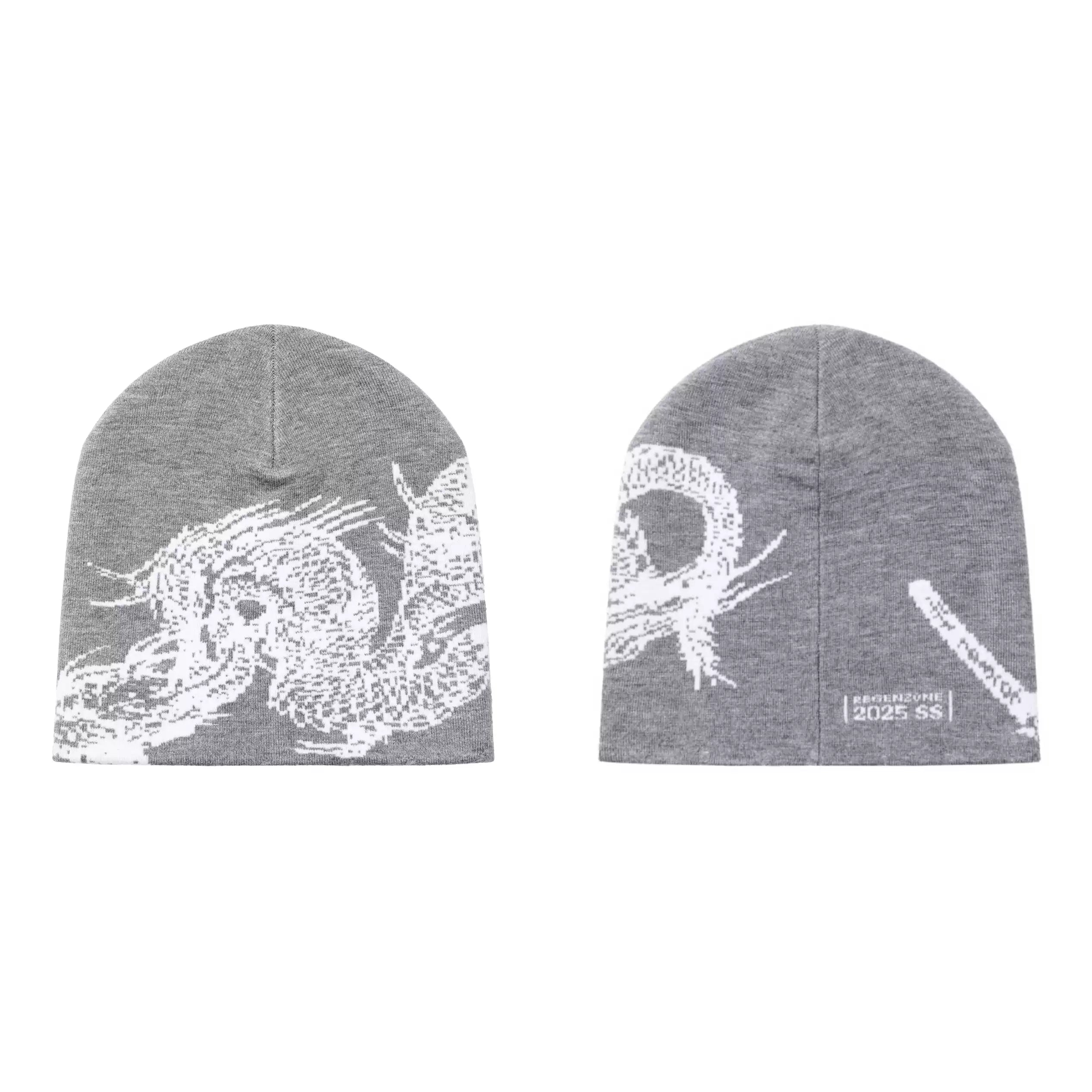 REGEN ZONE | Kendo Dragon Pattern Knit Beanie - PSYLOS 1, REGEN ZONE | Kendo Dragon Pattern Knit Beanie, cap, REGEN ZONE•JAPAN, PSYLOS 1