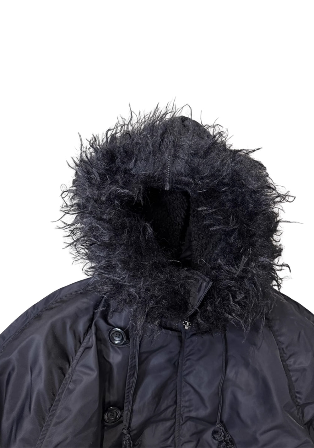 TBR-70s Retro N2B Jacket - Black Faux Fur - PSYLOS 1, TBR-70s Retro N2B Jacket - Black Faux Fur, Jacket, TBR, PSYLOS 1