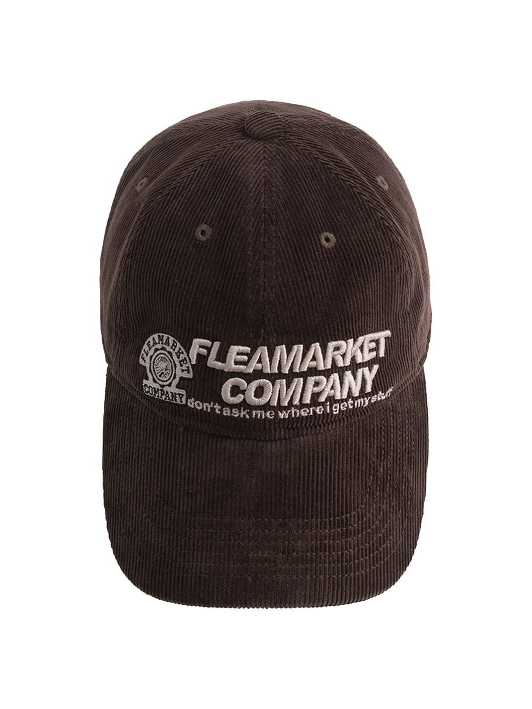 FLEAMARKET | "Don't Ask Me" Corduroy Curve Brim Hat-Brown - PSYLOS 1, FLEAMARKET | "Don't Ask Me" Corduroy Curve Brim Hat-Brown, Hats, FLEAMARKET, PSYLOS 1
