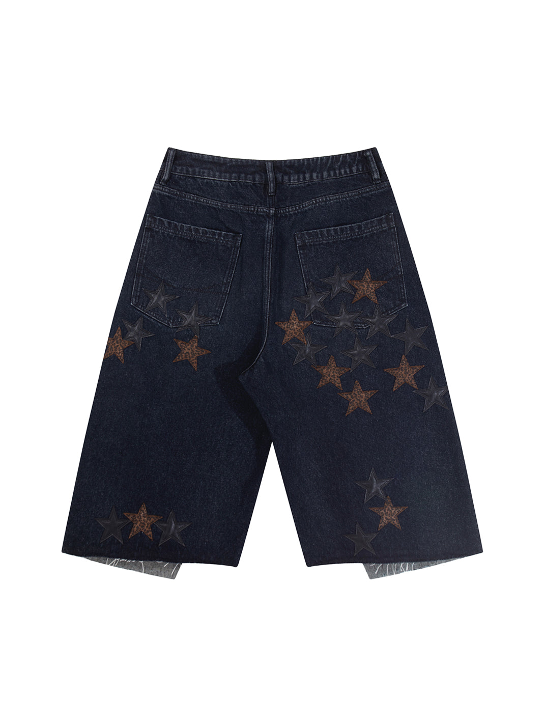 BE A DEVIL丨Leopard Star Patch Cropped Work Pants - PSYLOS 1, BE A DEVIL丨Leopard Star Patch Cropped Work Pants, Jeans, BE A DEVIL, PSYLOS 1