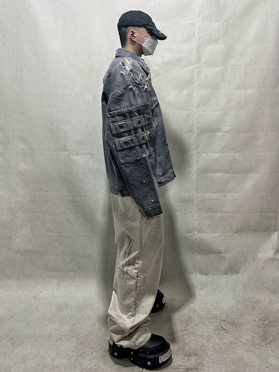 WoosterArchive | Ripped Splash Paint Demin Jacket - PSYLOS 1, WoosterArchive | Ripped Splash Paint Demin Jacket, Men's Wear, WoosterArchive, PSYLOS 1