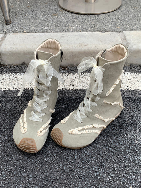 YUYAN丨Ribbon Laced Hybrid Trainer Boots - PSYLOS 1, YUYAN丨Ribbon Laced Hybrid Trainer Boots, Women's Shoes, YUYAN, PSYLOS 1