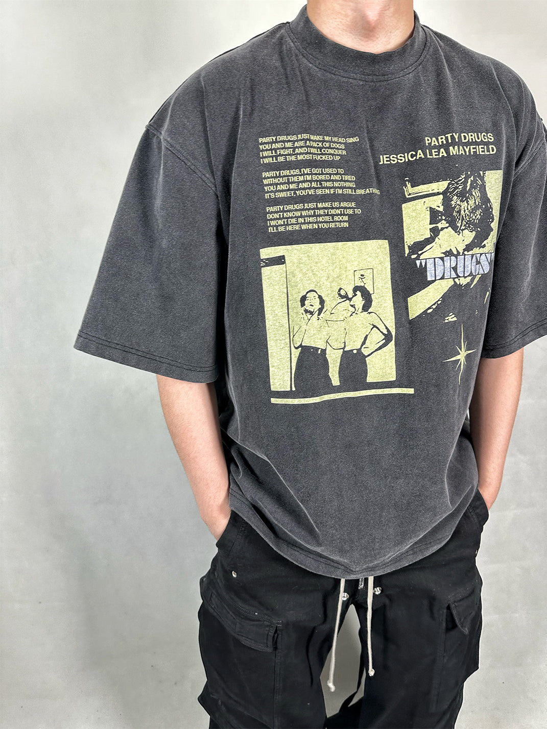 WoosterArchive | “Party Drugs" Washed Heavyweight Cotton T-Shirt - PSYLOS 1, WoosterArchive | “Party Drugs" Washed Heavyweight Cotton T-Shirt, Men's Wear, WoosterArchive, PSYLOS 1