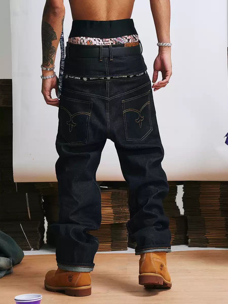 GLACIERBOY丨Raw Straight-leg Jeans - PSYLOS 1, GLACIERBOY丨Raw Straight-leg Jeans, Jeans, GLACIERBOY•JAPAN, PSYLOS 1