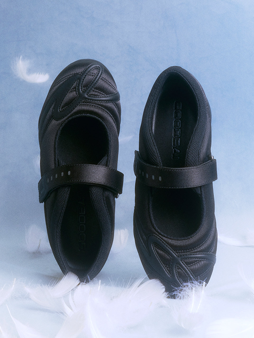 GOODBAI | Hybrid Soccer Ballet Velcro Satin Trainer-Black - PSYLOS 1, GOODBAI | Hybrid Soccer Ballet Velcro Satin Trainer-Black, Women's Shoes, GOODBAI, PSYLOS 1