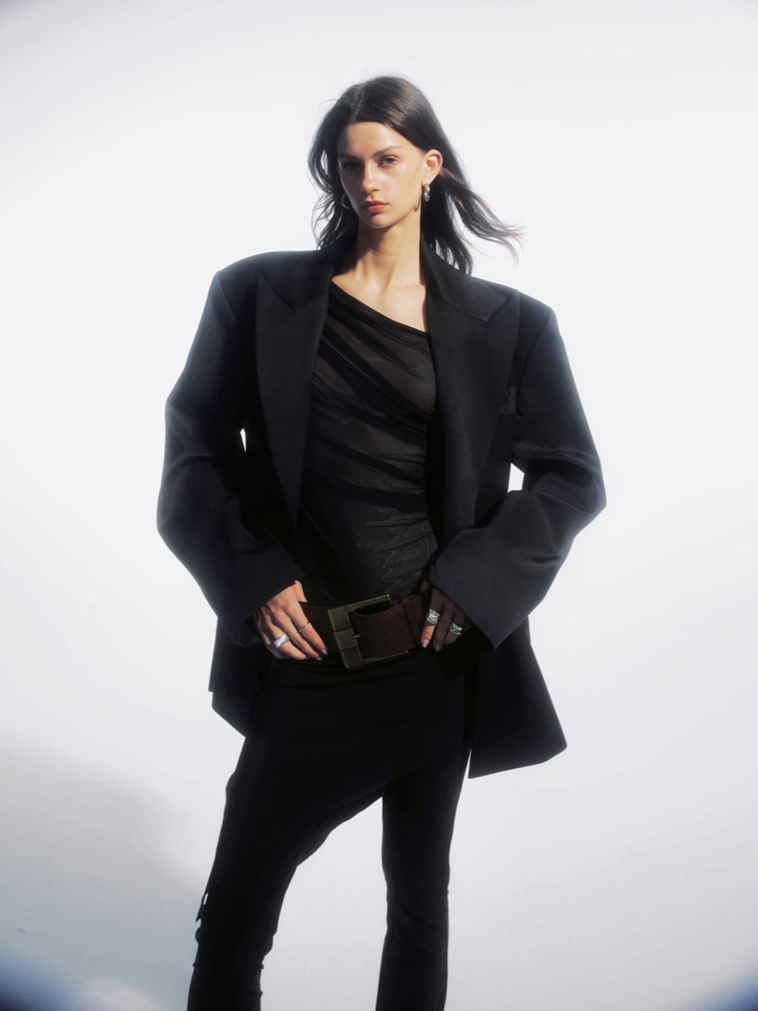 COMMONCE.NET | "Nexus Veil Silhouette No. 5" Asymmetrical Wrinkled Top - PSYLOS 1, COMMONCE.NET | "Nexus Veil Silhouette No. 5" Asymmetrical Wrinkled Top, Women's Wear, COMMONCE.NET•JAPAN, PSYLOS 1