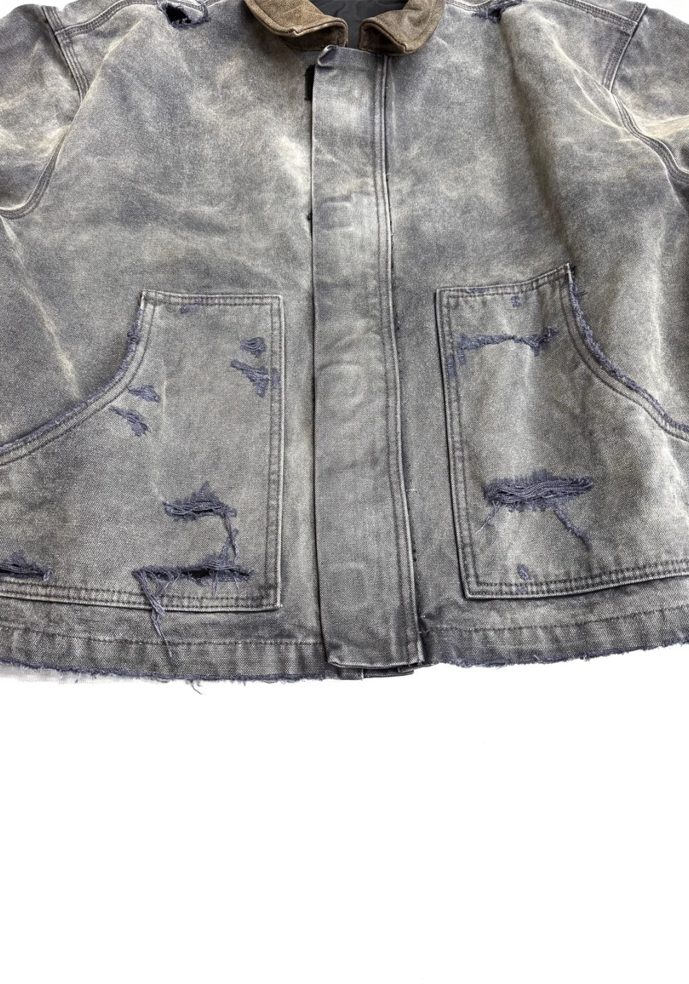 TBR-J22 Distressed Canvas Jacket - Leather Trim - PSYLOS 1, TBR-J22 Distressed Canvas Jacket - Leather Trim, Jackets, TBR, PSYLOS 1