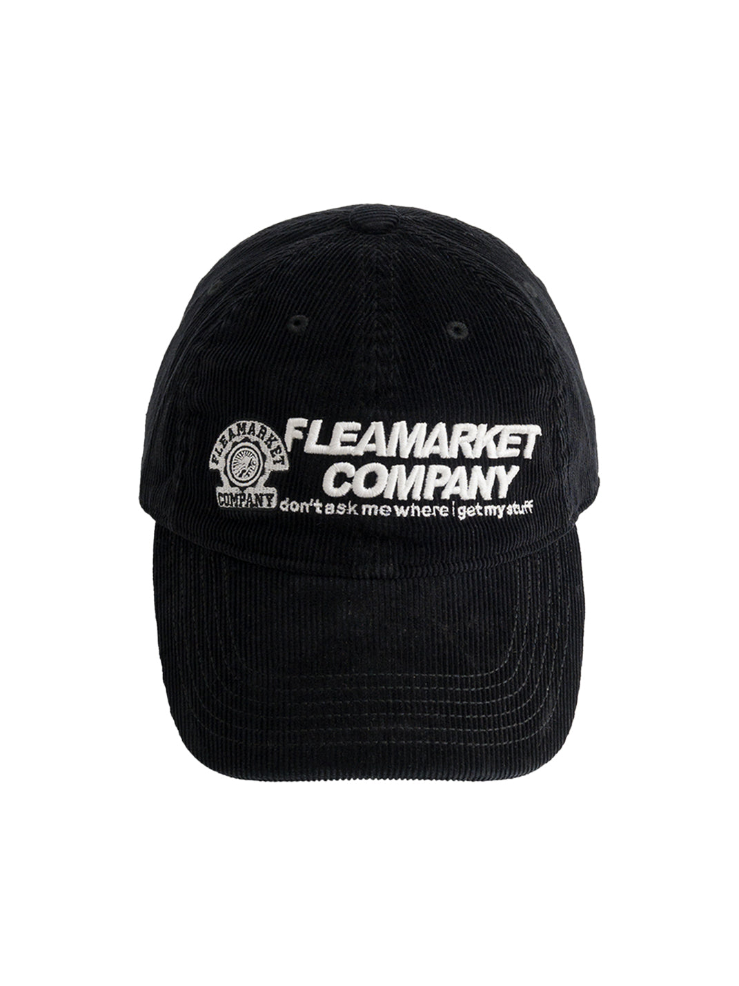 FLEAMARKET | "Don't Ask Me" Corduroy Curve Brim Hat-Black - PSYLOS 1, FLEAMARKET | "Don't Ask Me" Corduroy Curve Brim Hat-Black, Hats, FLEAMARKET, PSYLOS 1