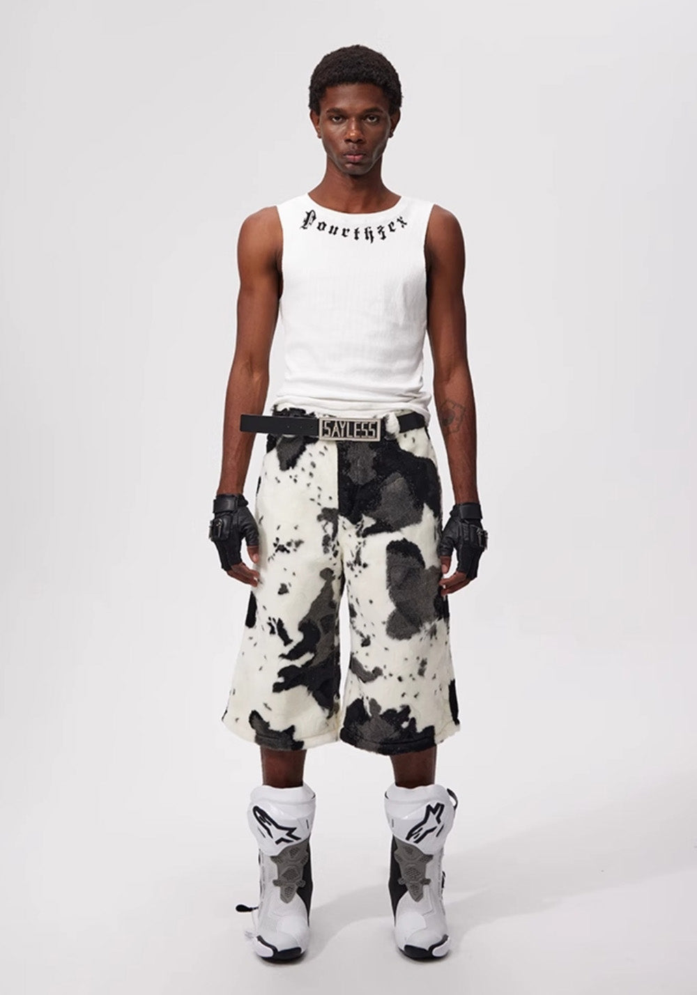 Fourth3ex丨Summer Eco-Faux Fur Cow Print Shorts - PSYLOS 1, Fourth3ex丨Summer Eco-Faux Fur Cow Print Shorts, Shorts, Fourth3ex, PSYLOS 1