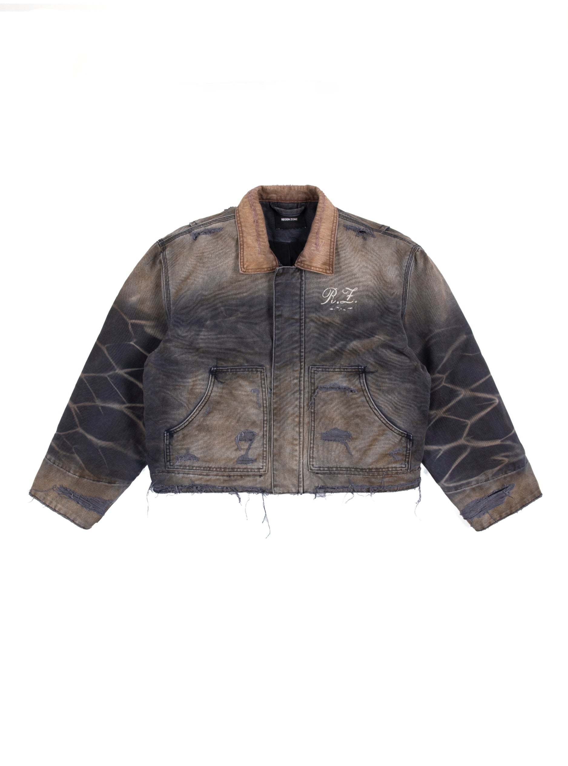 REGEN ZONE | Faded Washed Canvas Print Jacket - PSYLOS 1, REGEN ZONE | Faded Washed Canvas Print Jacket, Jacket, REGEN ZONE, PSYLOS 1