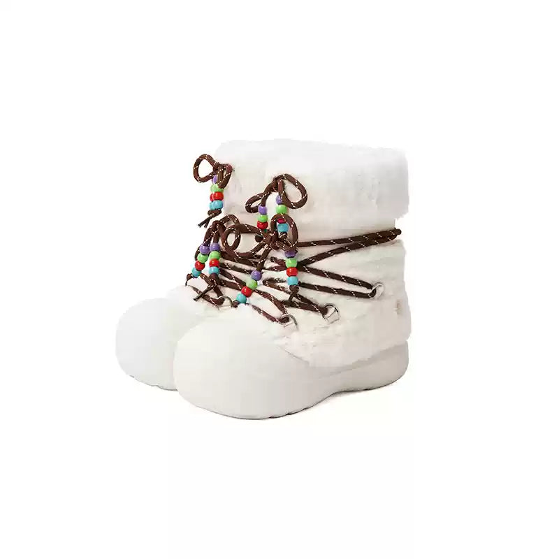 Short Fur Long Tube Snow Boots