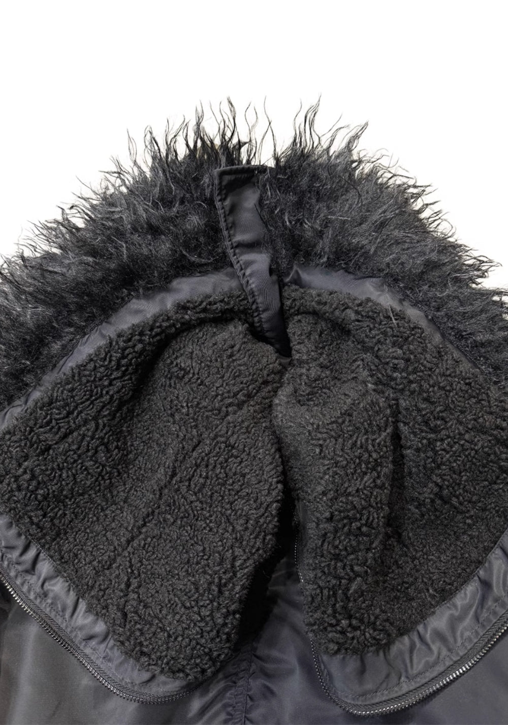 TBR-70s Retro N2B Jacket - Black Faux Fur - PSYLOS 1, TBR-70s Retro N2B Jacket - Black Faux Fur, Jacket, TBR, PSYLOS 1