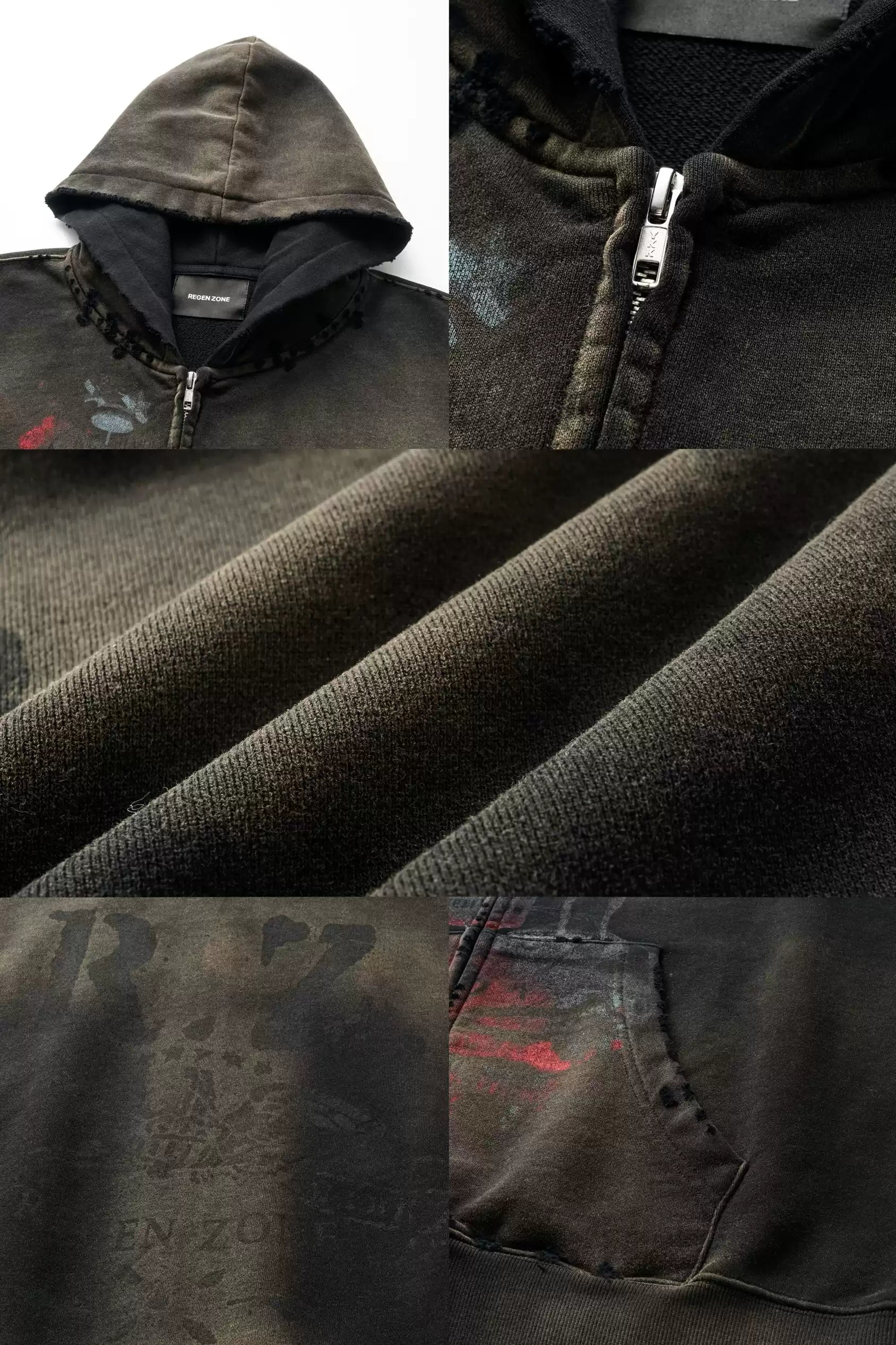 REGEN ZONE | Distressed Hem Washed Sweatshirt - PSYLOS 1, REGEN ZONE | Distressed Hem Washed Sweatshirt, Sweatshirt, REGEN ZONE•JAPAN, PSYLOS 1