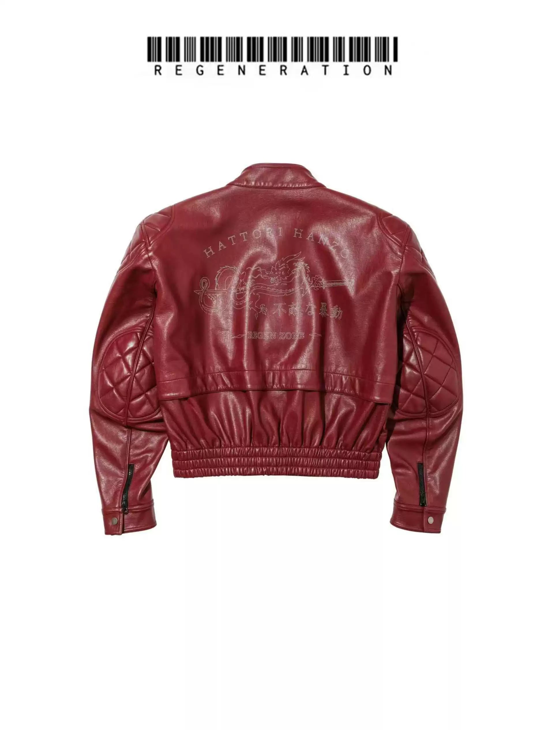 Wine-red Leather Motorcycle Jacket