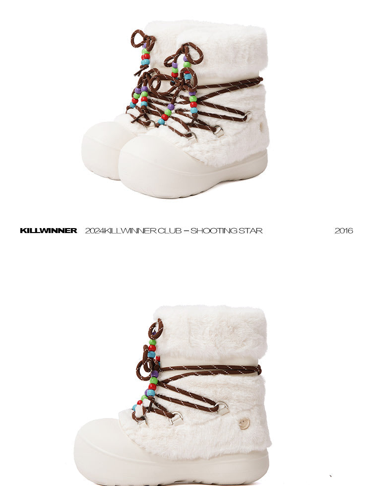 Short Fur Long Tube Snow Boots