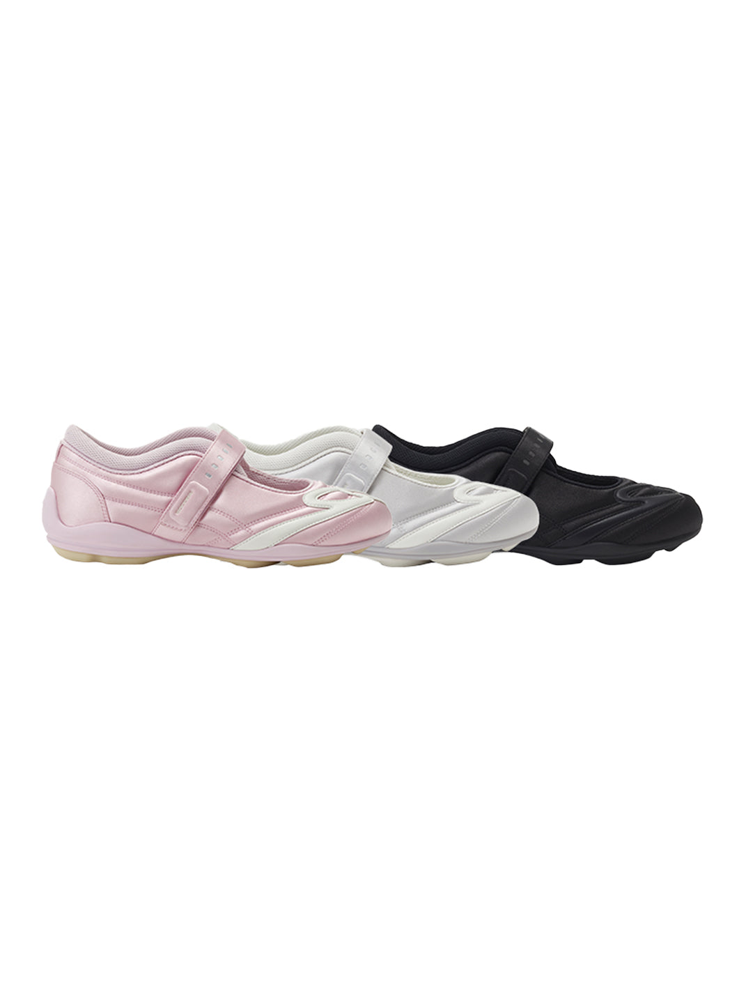 GOODBAI | Hybrid Soccer Ballet Velcro Satin Trainer-White - PSYLOS 1, GOODBAI | Hybrid Soccer Ballet Velcro Satin Trainer-White, Women's Shoes, GOODBAI, PSYLOS 1