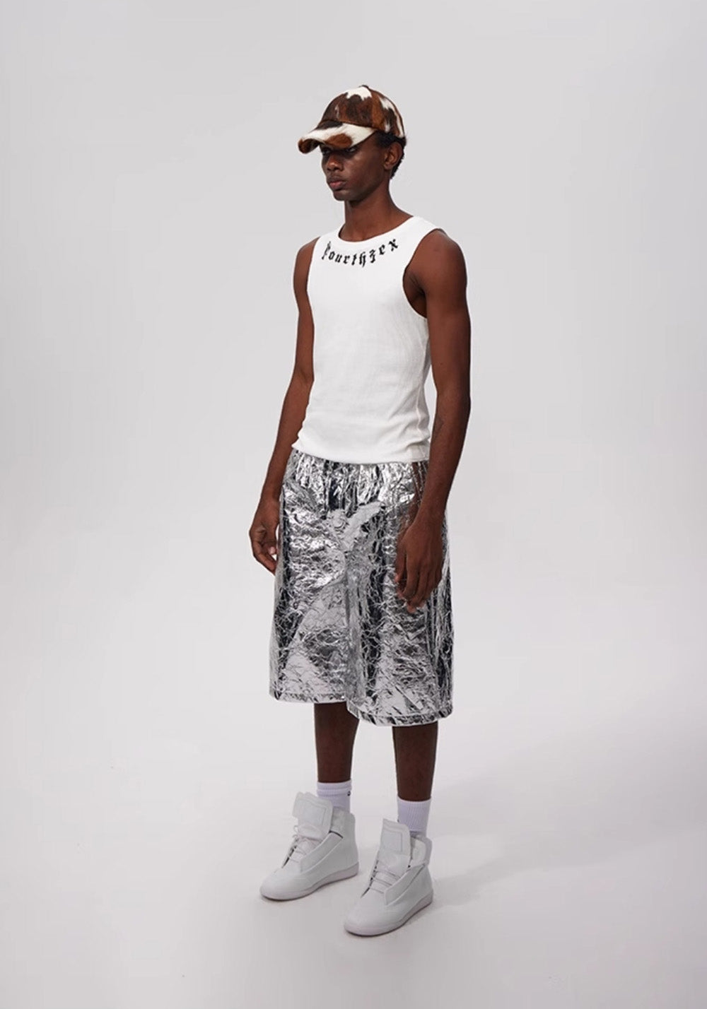 Fourth3ex丨Metallic High-Waisted Paperbag Shorts - PSYLOS 1, Fourth3ex丨Metallic High-Waisted Paperbag Shorts, Shorts, Fourth3ex, PSYLOS 1