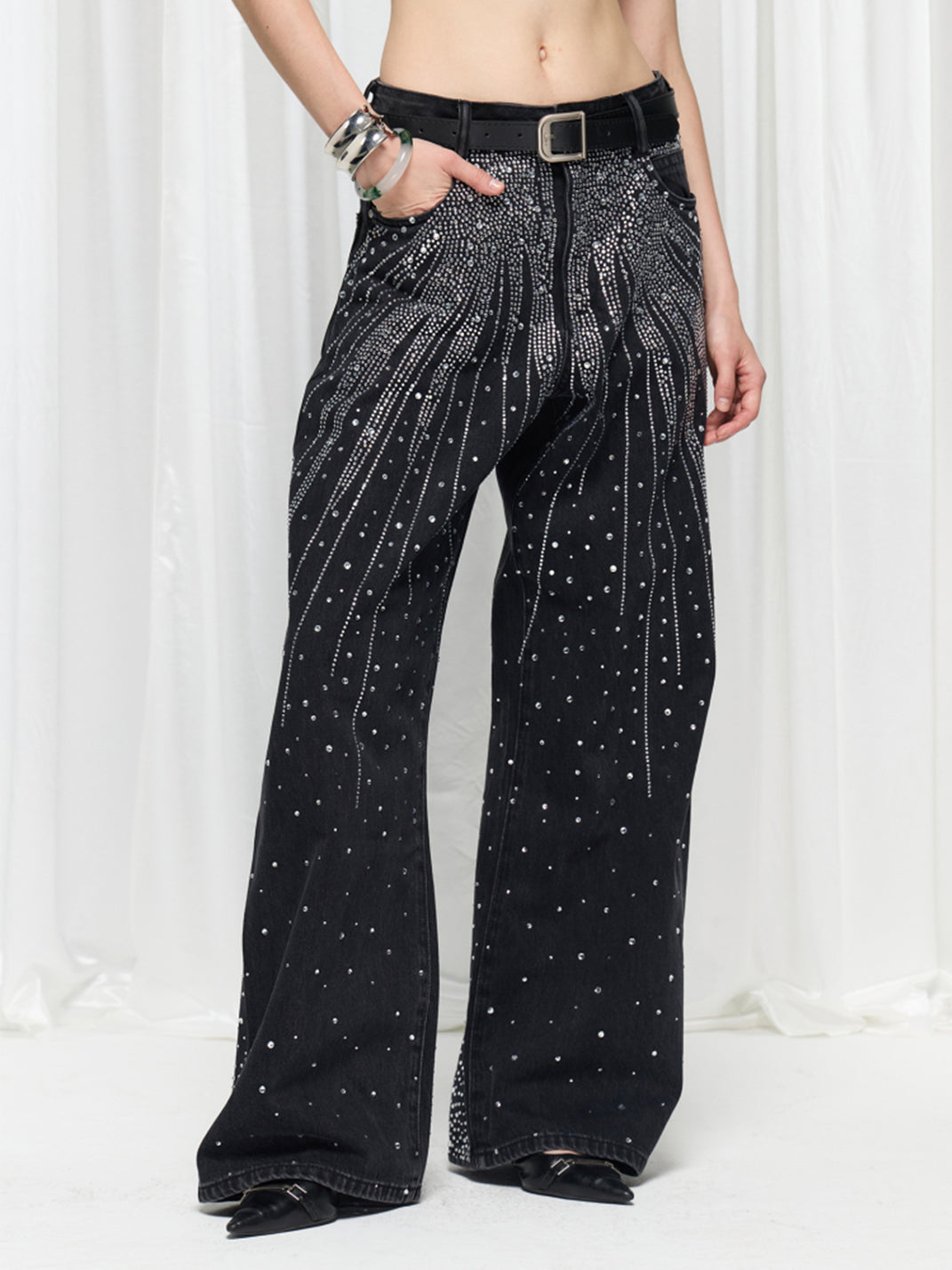 FayChui | Rhinestone Starburst Loose Fit Statement Pants - PSYLOS 1, FayChui | Rhinestone Starburst Loose Fit Statement Pants, Pants, FayChui, PSYLOS 1