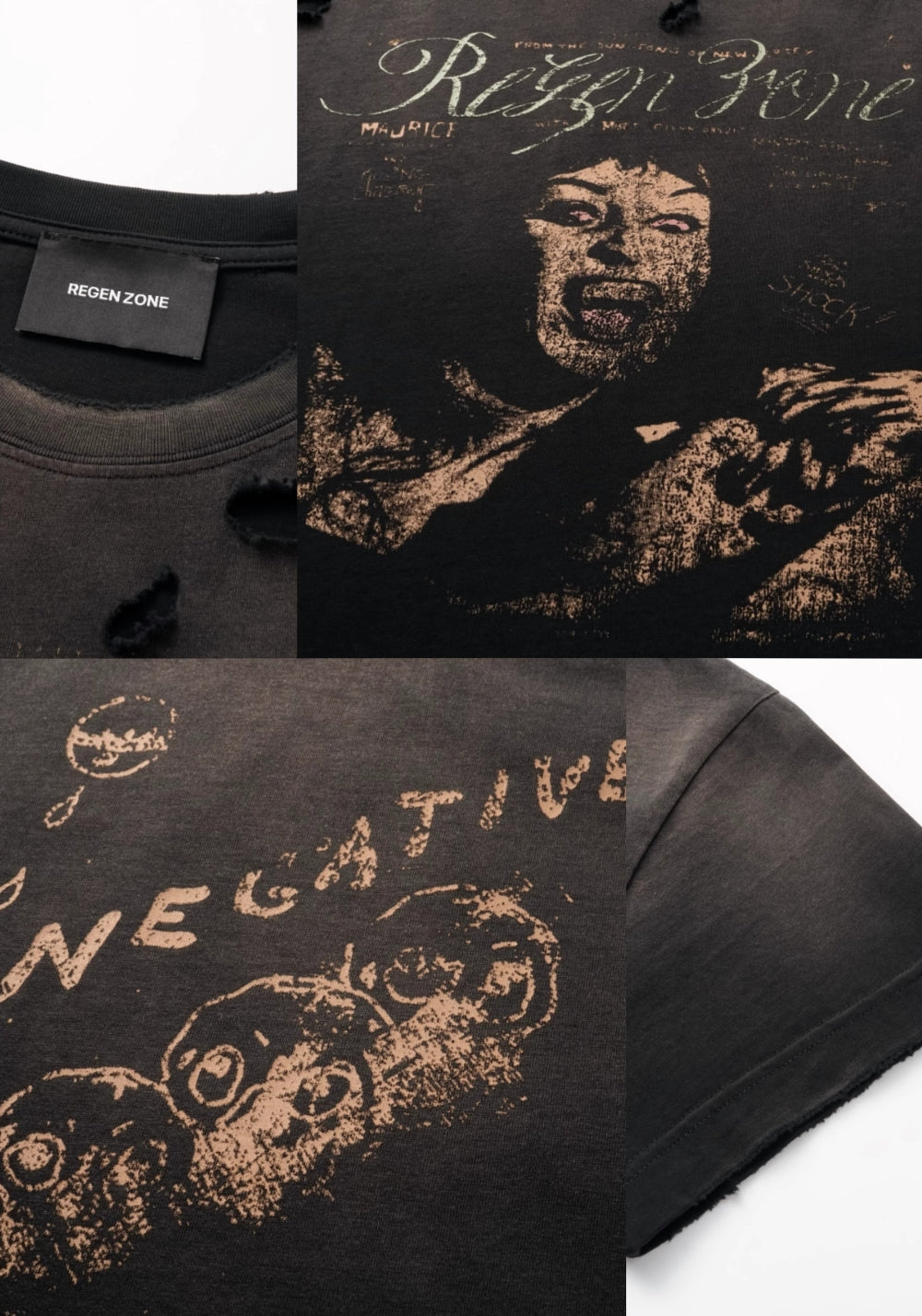 REGEN ZONE丨"RIOT" Bloodstained Vintage Vampire Tee - PSYLOS 1, REGEN ZONE丨"RIOT" Bloodstained Vintage Vampire Tee, T-Shirt, REGEN ZONE•JAPAN, PSYLOS 1