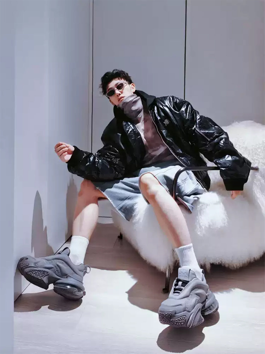 SALAXI | ”Vortex Propel“ Embossed Logo Chunky Sneaker-Gray - PSYLOS 1, SALAXI | ”Vortex Propel“ Embossed Logo Chunky Sneaker-Gray, Chunky Sneakers, SALAXI, PSYLOS 1