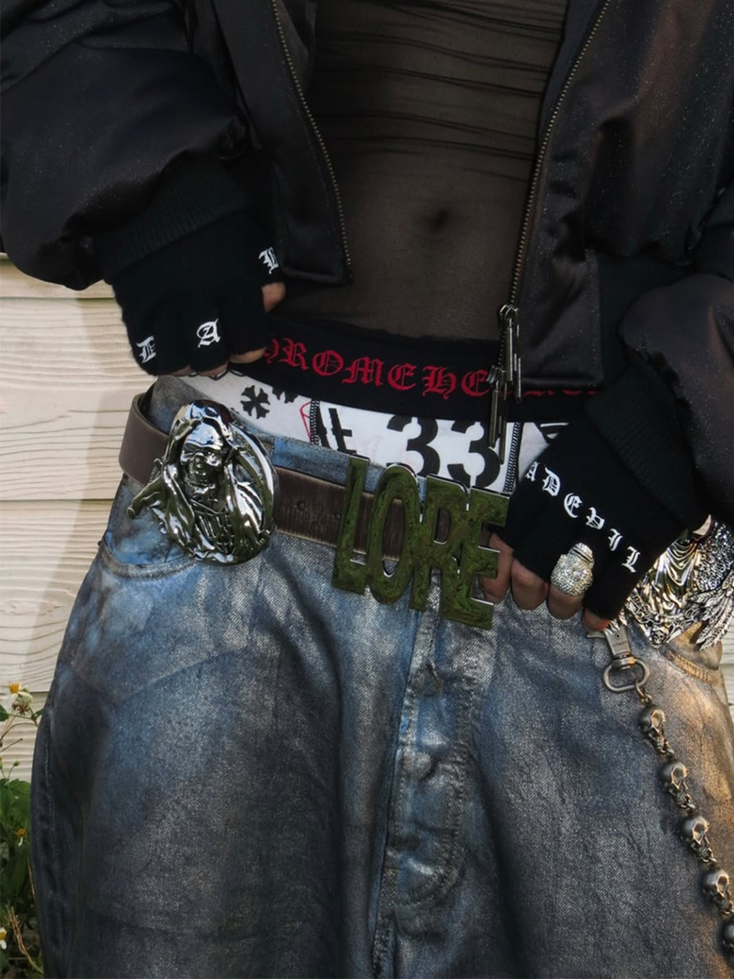 BE A DEVIL丨Sanskrit Fingerless Gloves Punk Style - PSYLOS 1, BE A DEVIL丨Sanskrit Fingerless Gloves Punk Style, Accessories, BE A DEVIL, PSYLOS 1