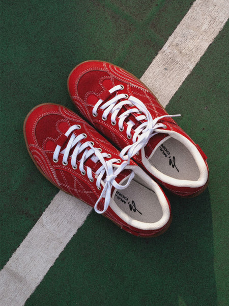 MULE DONKEY | "Downforce" Retro Stitchwork Racing Trainer - Red - PSYLOS 1, MULE DONKEY | "Downforce" Retro Stitchwork Racing Trainer - Red, Unisex Shoes, MULE DONKEY, PSYLOS 1