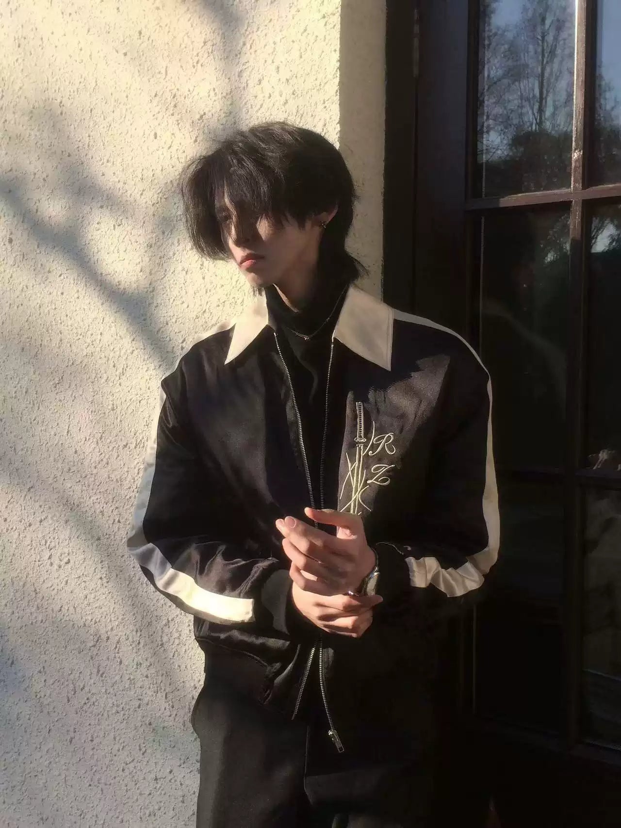 REGEN ZONE | Ronin Luxe Satin Embroidered Jacket - Black & Gold - PSYLOS 1, REGEN ZONE | Ronin Luxe Satin Embroidered Jacket - Black & Gold, Jacket, REGEN ZONE•JAPAN, PSYLOS 1